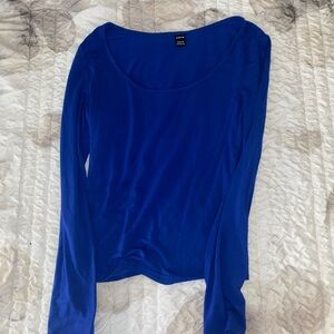 SHEIN Vibrant Blue Long Sleeve Top